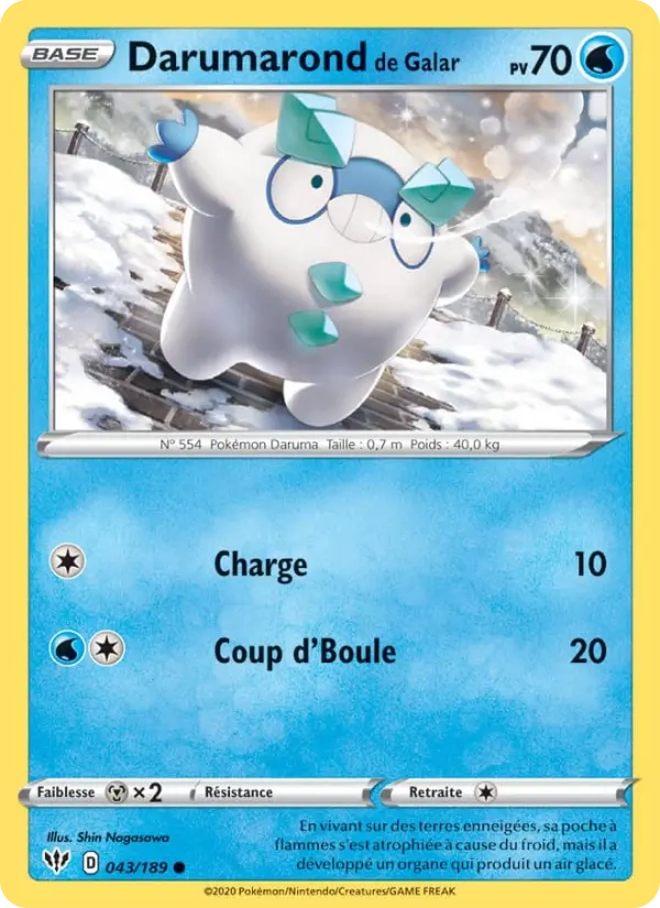 043/189 Darumarond de Galar Reverse - Ténèbres Embrasées