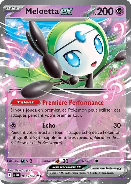 044/086 Meloetta EX - Foudre Noire
