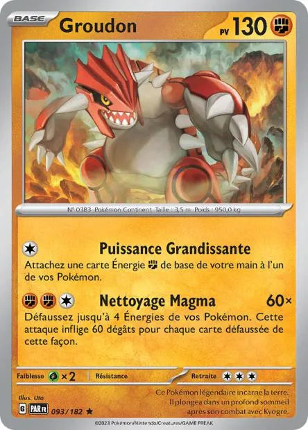 093/182 Groudon Reverse - Faille Paradoxe