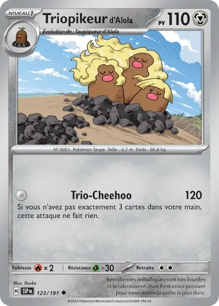 123/191 Triopikeur d'Alola Reverse - Étincelles Déferlantes