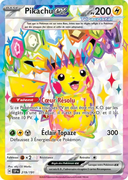 219/191 Pikachu EX - Étincelles Déferlantes