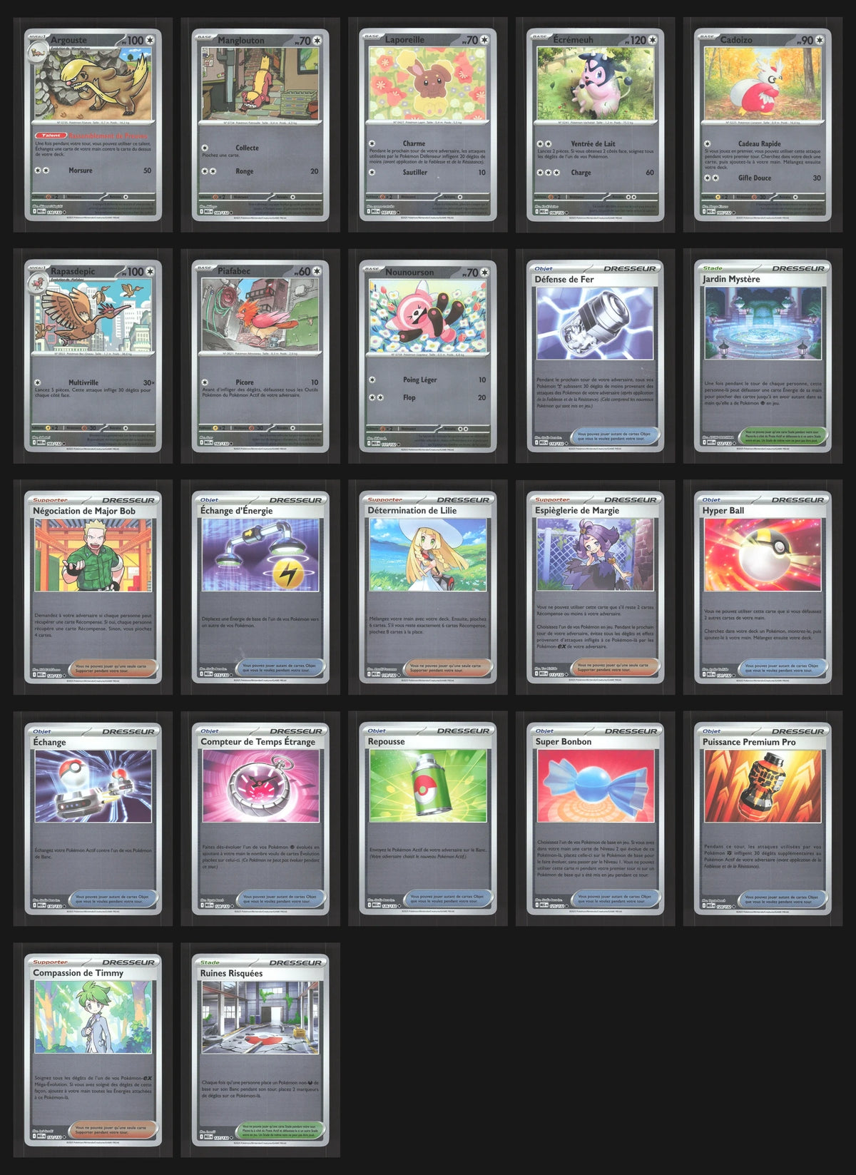 Lot de 97 Reverse ME1 (sans doublon)