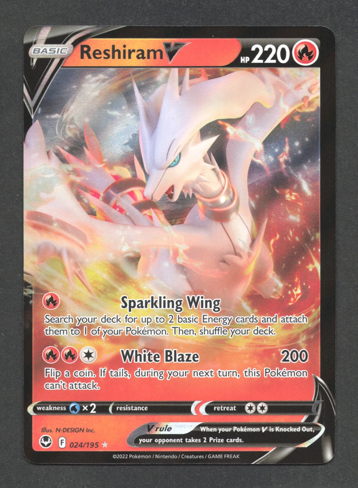 024/195 Reshiram V ANGLAIS - Anglais