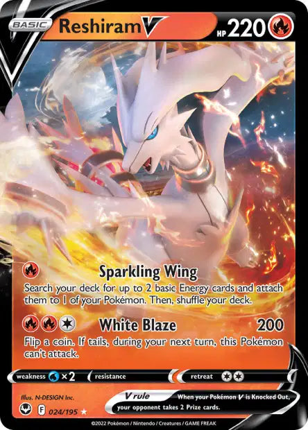 024/195 Reshiram V ANGLAIS - Anglais