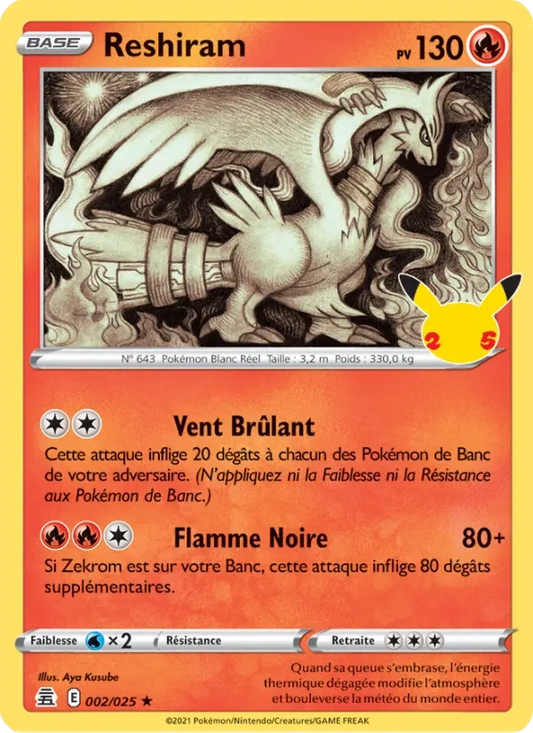 002/025 Reshiram Holo - Célébrations