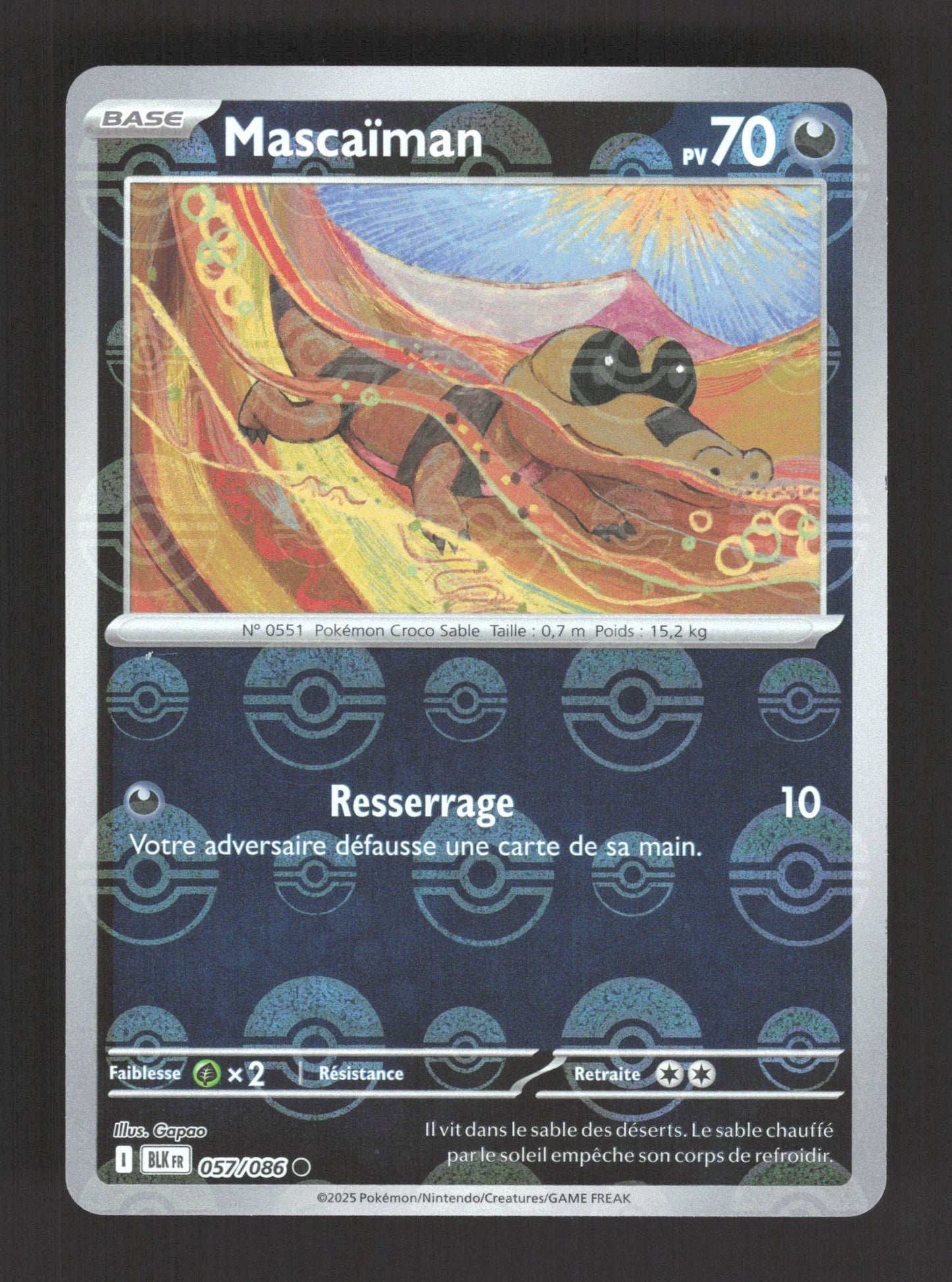 057/086 Mascaiman POKEBALL - Foudre Noire