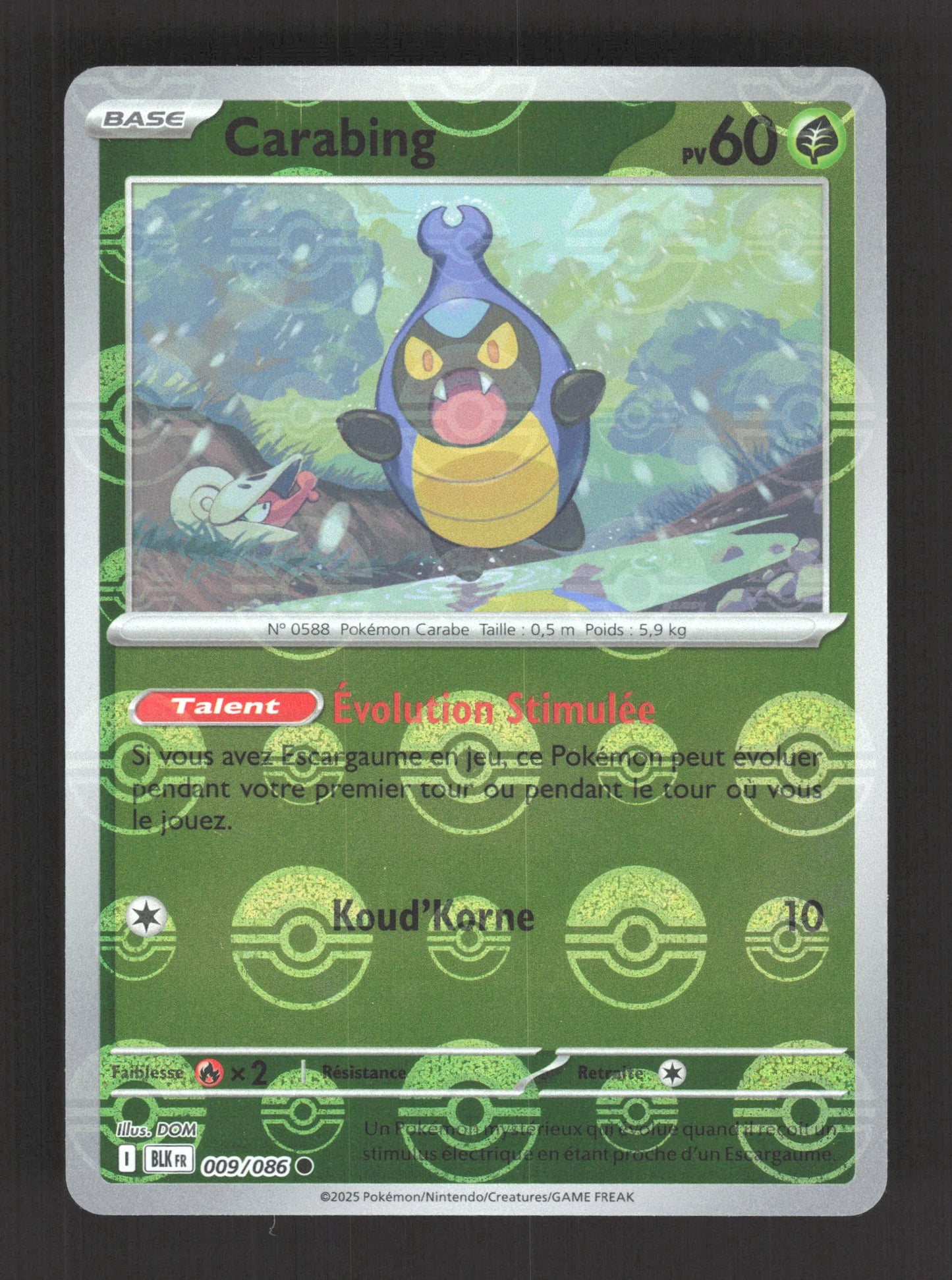 009/086 Carabing POKEBALL - Foudre Noire