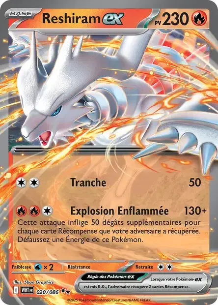 020/086 Reshiram EX - Flamme Blanche