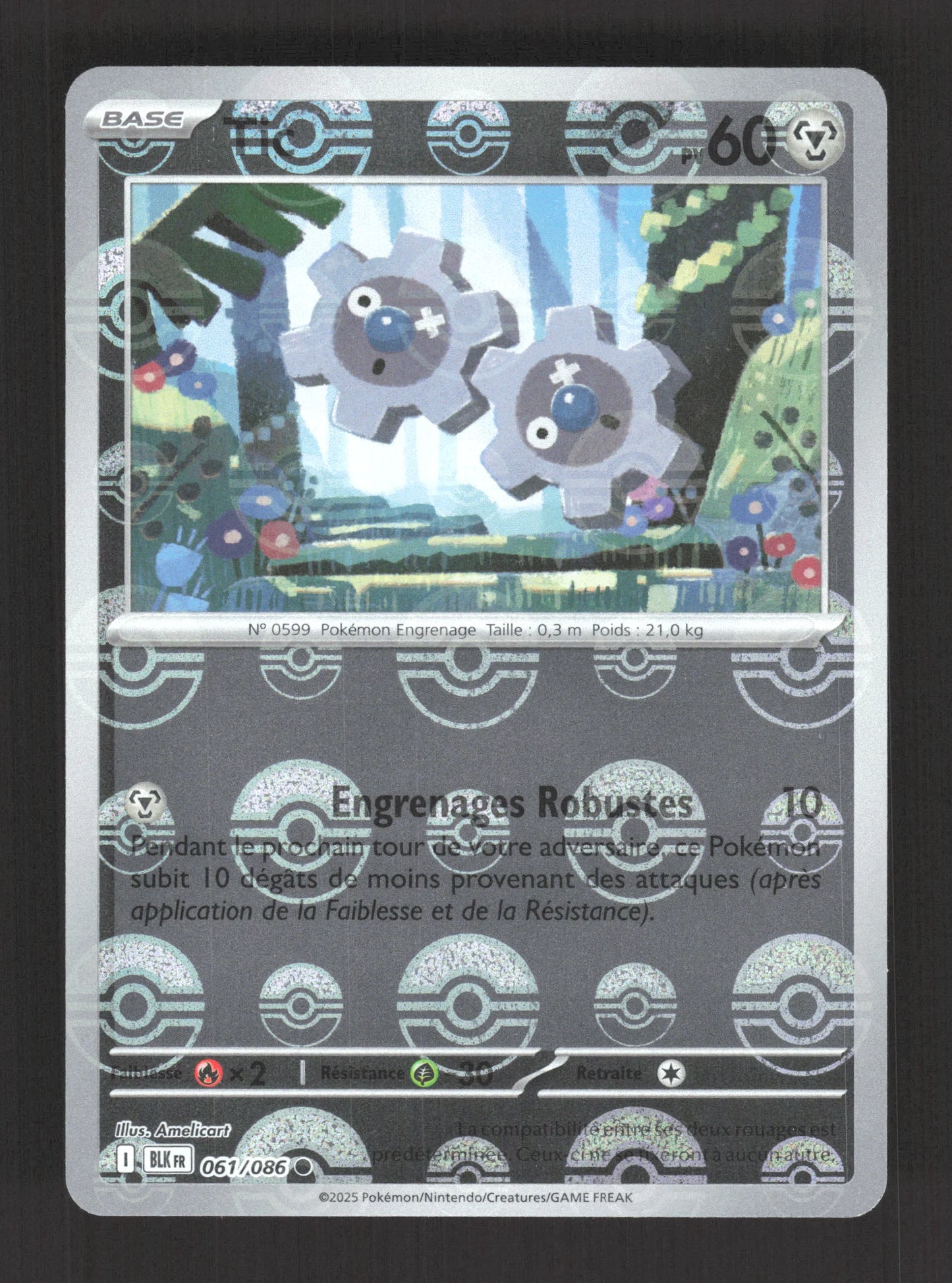 061/086 Tic POKEBALL - Foudre Noire