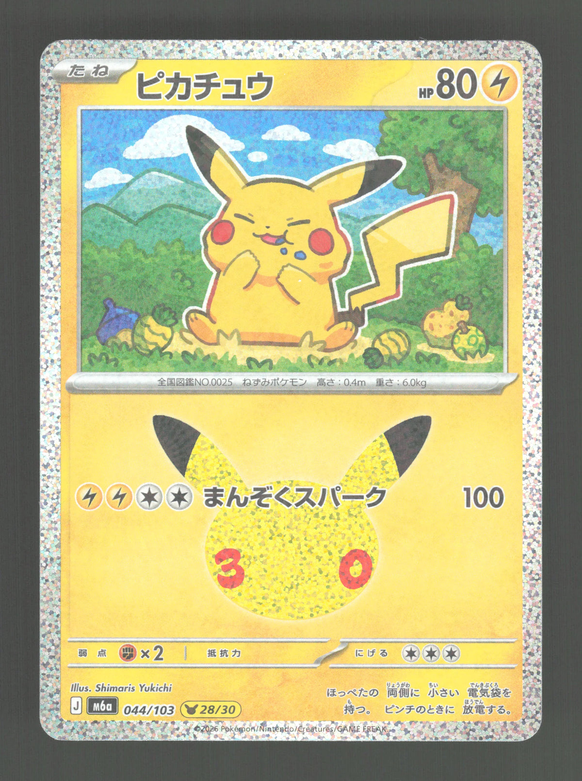 044/103 Pikachu HOLO JP - 30th Celebration