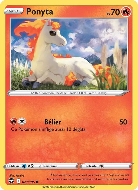 021/195 Ponyta Reverse - Tempête Argentée