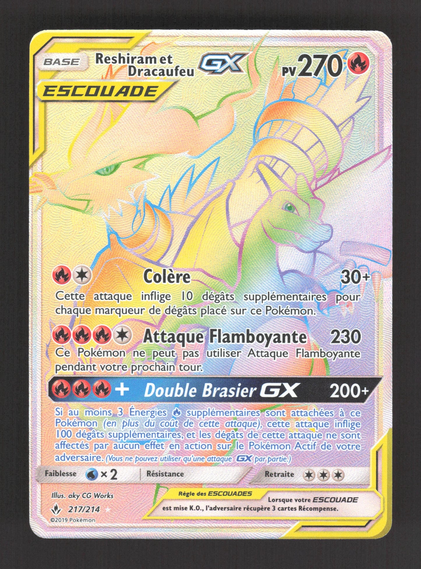 217/214 Reshiram et Dracaufeu GX - Alliance Infaillible