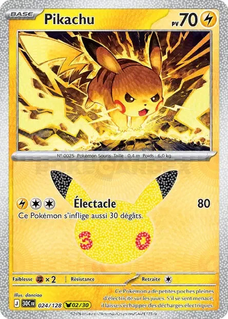 024/128 Pikachu HOLO - 30 Anniversaire