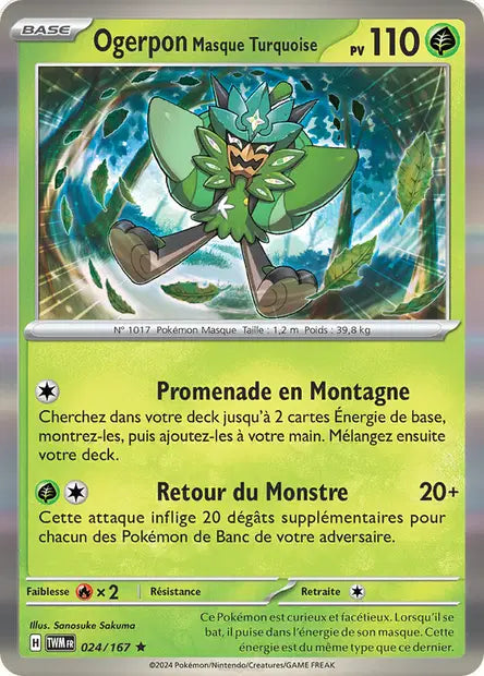 024/167 Ogerpon HOLO COSMOS - Mascarade Crépusculaire - Holo Cosmos