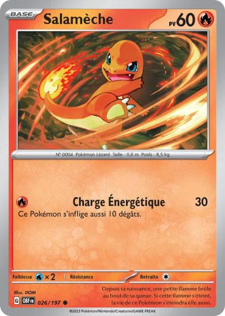 026/197 Salamèche Holo - Flammes Obsidiennes