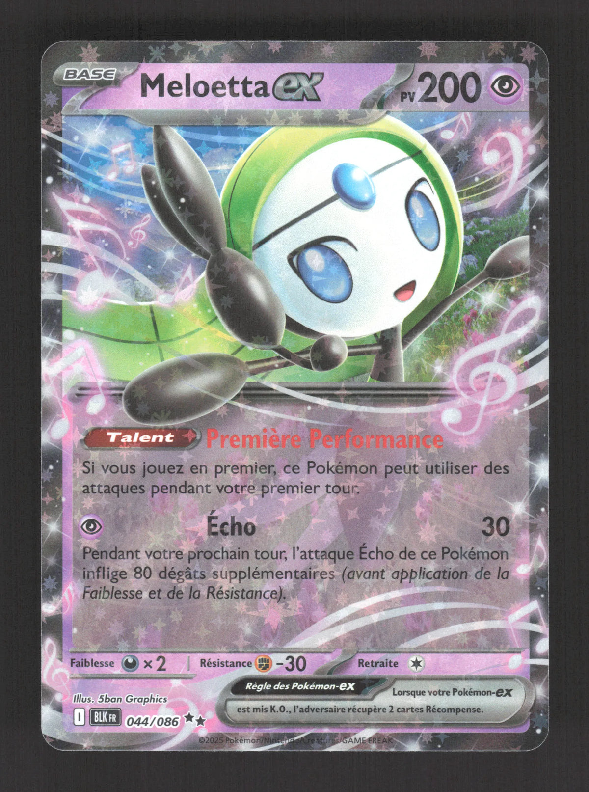 044/086 Meloetta EX - Foudre Noire