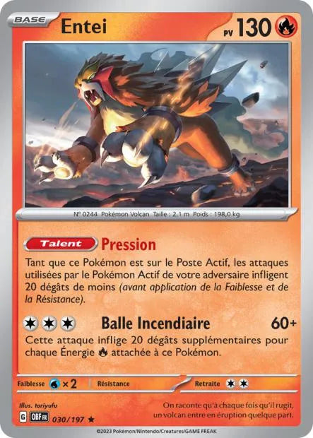 030/197 Entei Holo - Flammes Obsidiennes