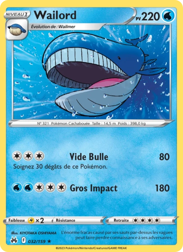 032/159 Wailord REVERSE - Zénith Suprême
