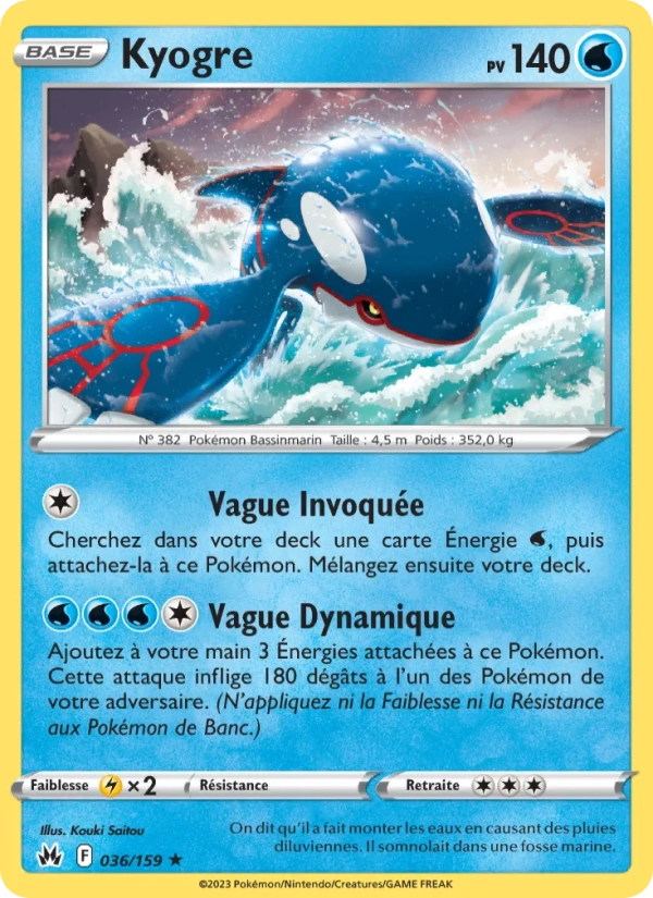 036/159 Kyogre Holo - Zénith Suprême