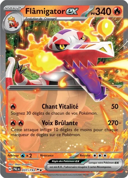 037/193 Flamigator EX - Évolutions à Paldea