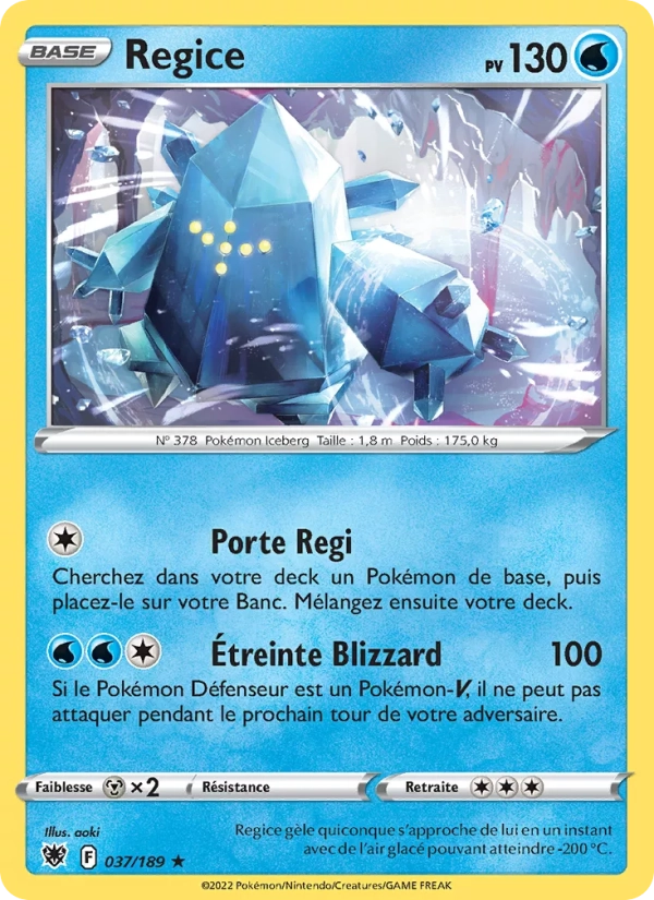 037/189 Regice Reverse - Astres Radieux