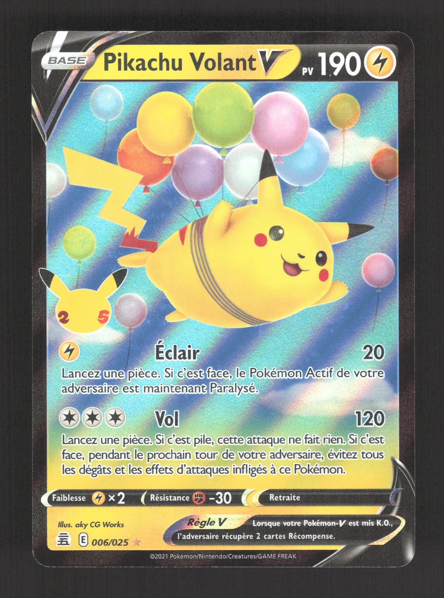 006/025 Pikachu Volant V - Célébrations