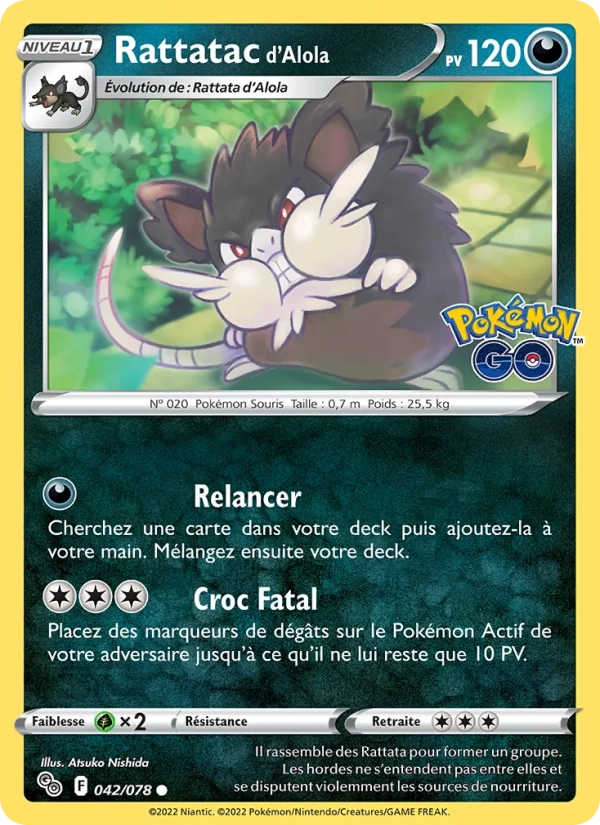 Rattatac d'Alola Reverse 042/078 - Pokémon GO