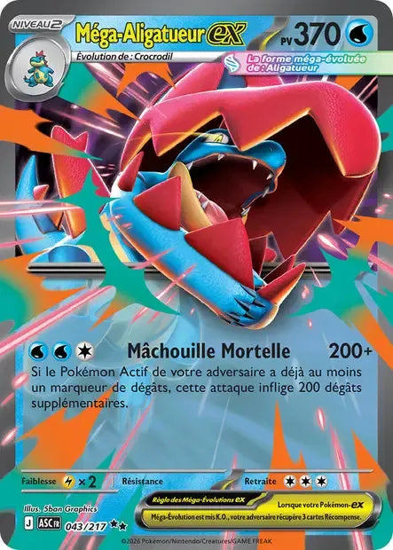 043/217 Mega Aligatueur EX - Héros Transcendants