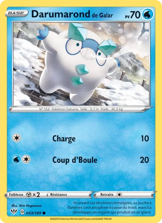 043/189 Darumarond de Galar Reverse - Ténèbres Embrasées