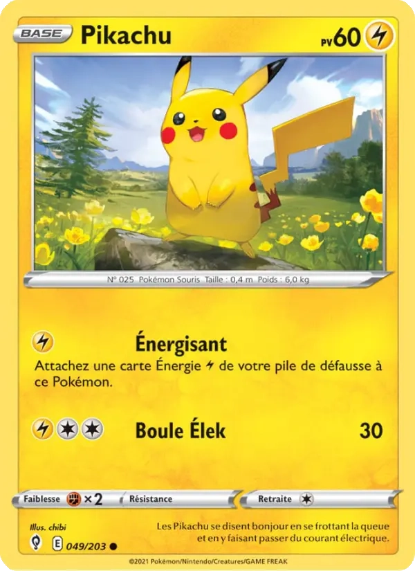 049/203 Pikachu REVERSE - Évolution Céleste