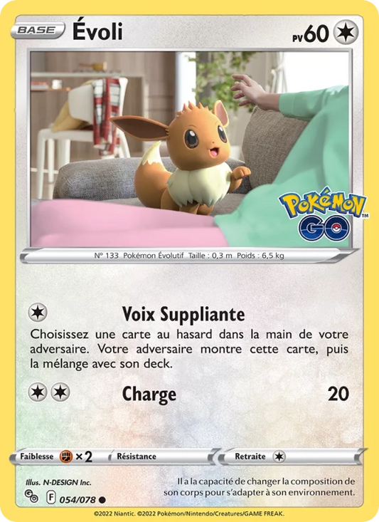 Évoli Reverse 054/078 - Pokémon GO