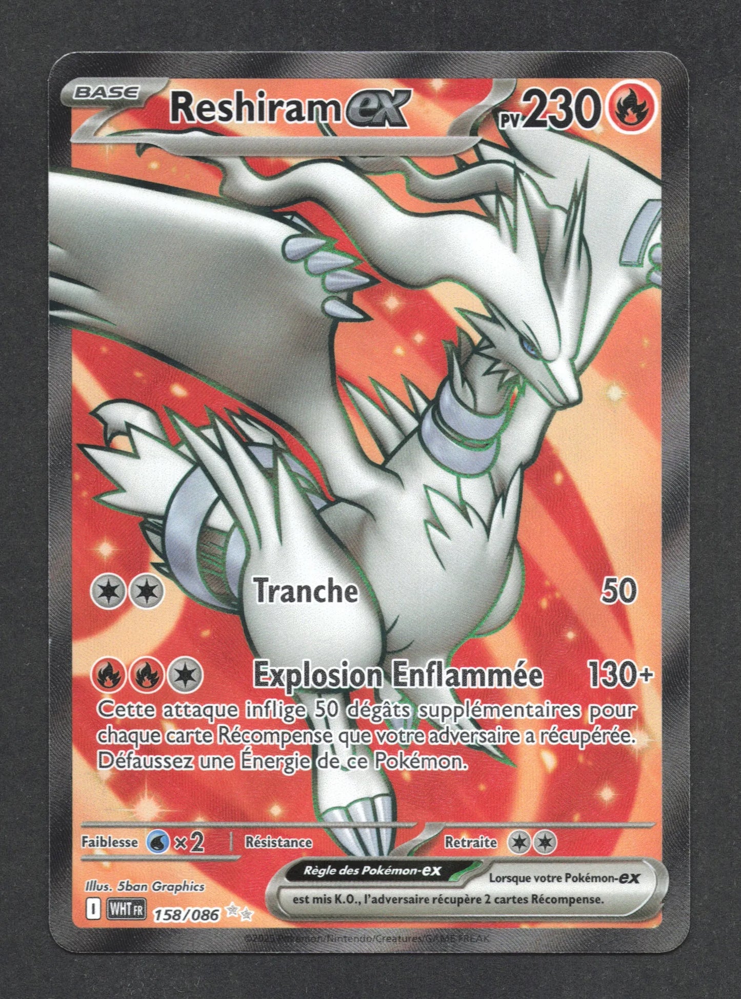 158/086 Reshiram EX - Flamme Blanche