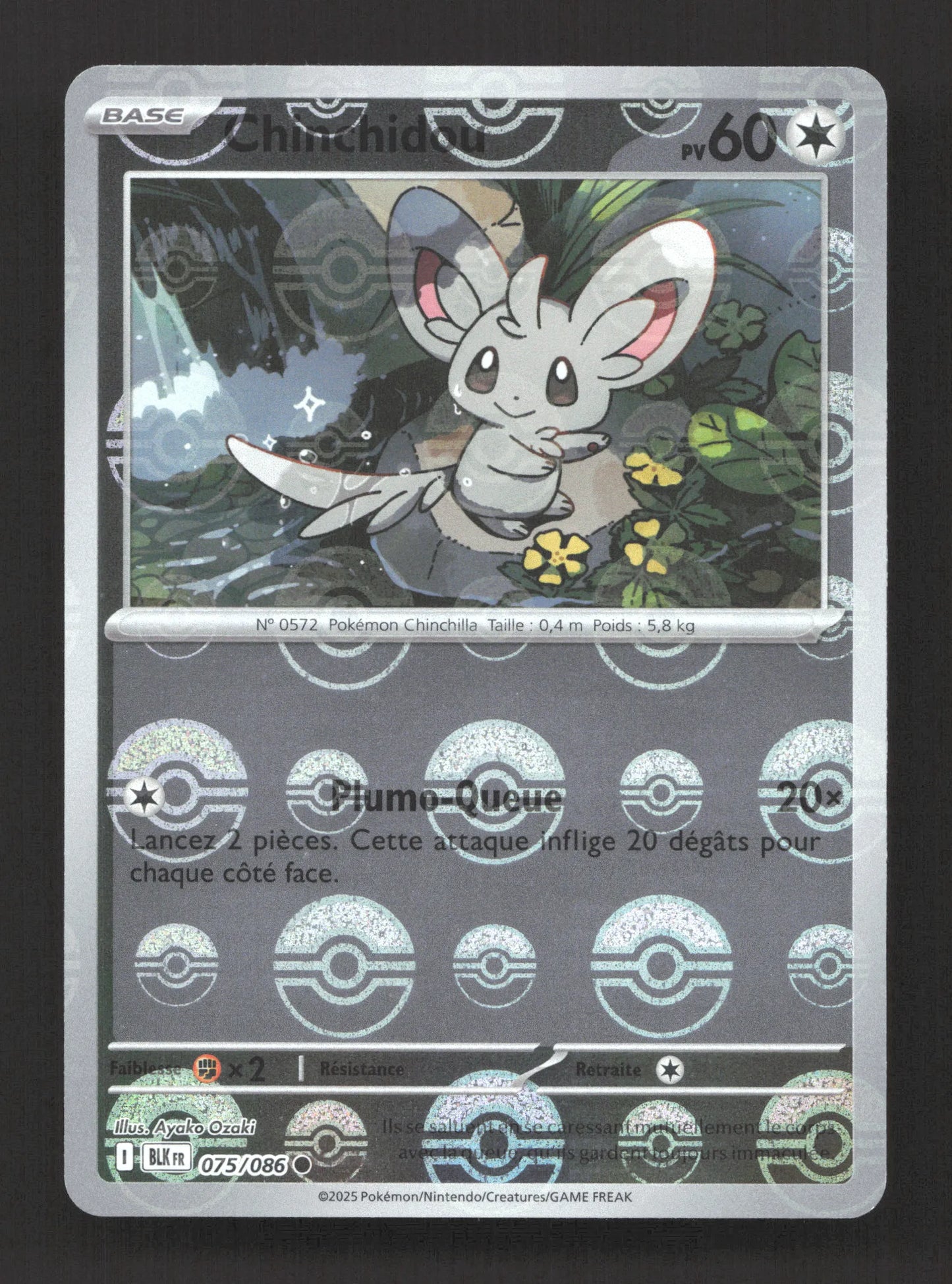 075/086 Chinchidou POKEBALL - Foudre Noire - Pokeball