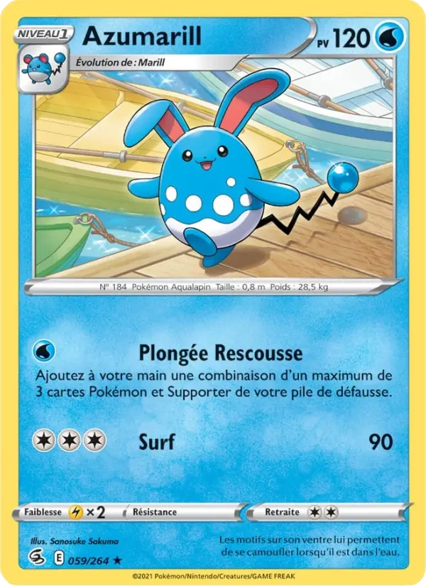 059/264 Azumarill Reverse - Poing de Fusion