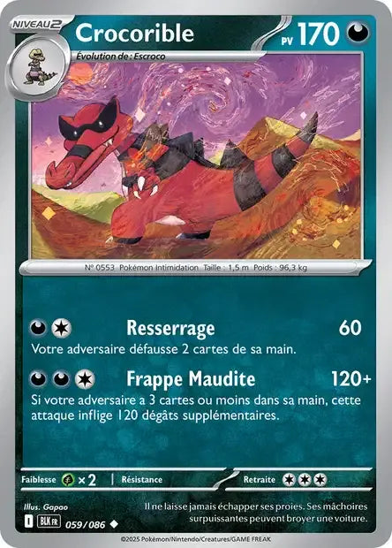 059/086 Crocorible POKEBALL - Foudre Noire