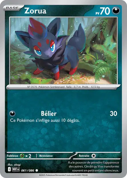 061/086 Zorua POKEBALL - Flamme Blanche - Pokeball