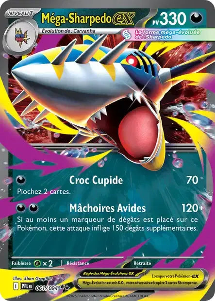 061/094 Mega Sharpedo EX - Flammes Fantasmagoriques