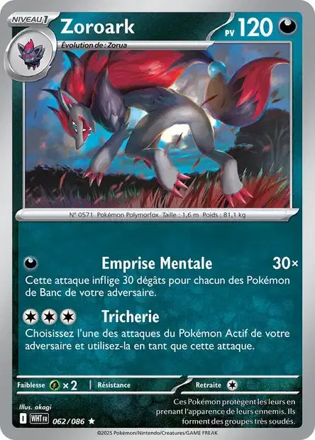062/086 Zoroark Holo - Flamme Blanche