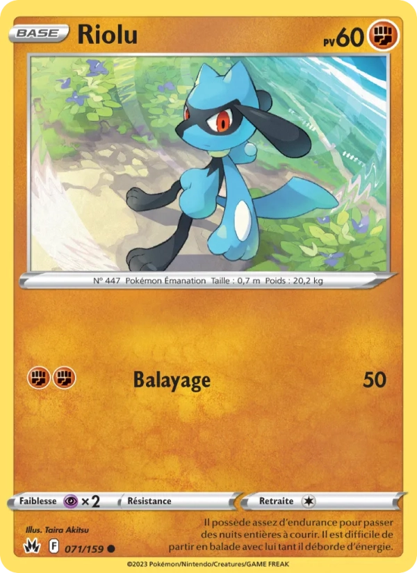 071/159 Riolu REVERSE - Zénith Suprême
