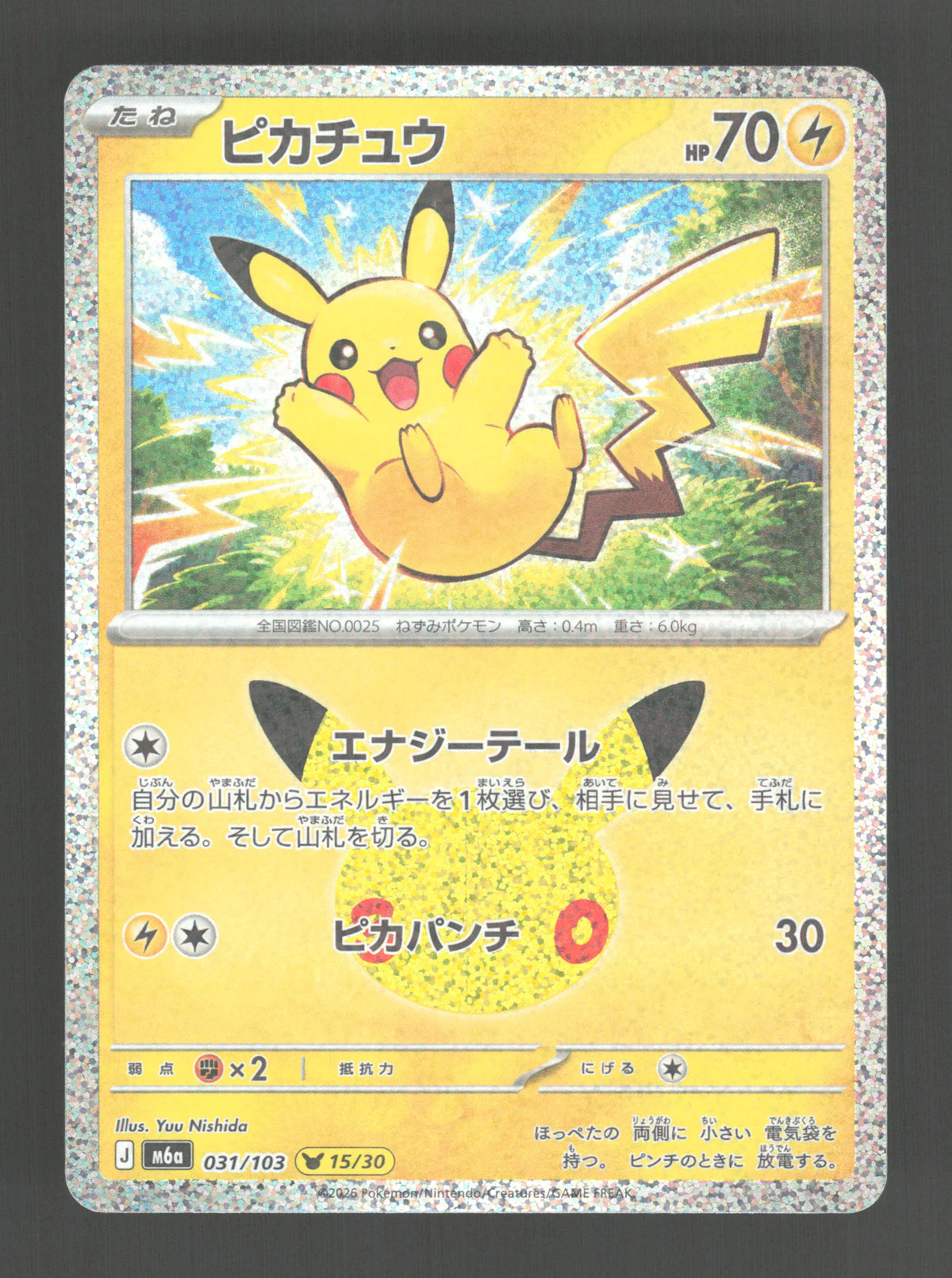 031/103 Pikachu HOLO JP - 30th Celebration