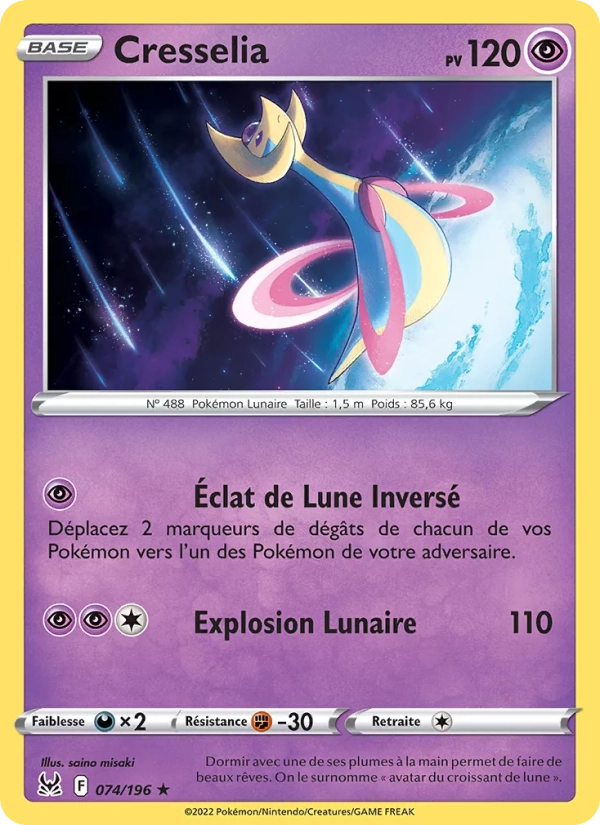 074/196 Cresselia REVERSE - Origine Perdue