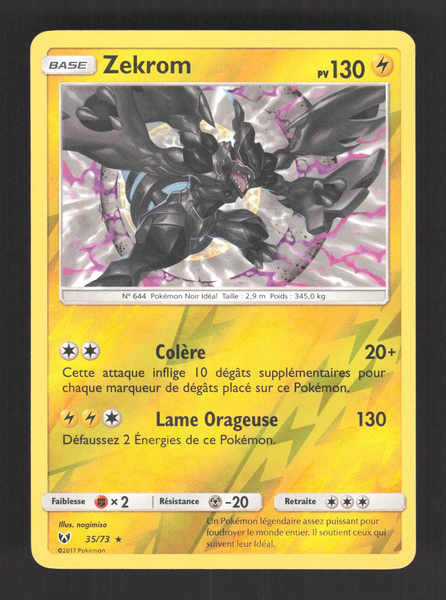 35/73 Zekrom REVERSE - Légendes Brillantes