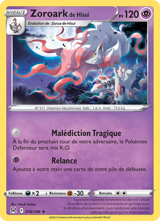 076/196 Zoroark de Hisui Reverse - Origine Perdue