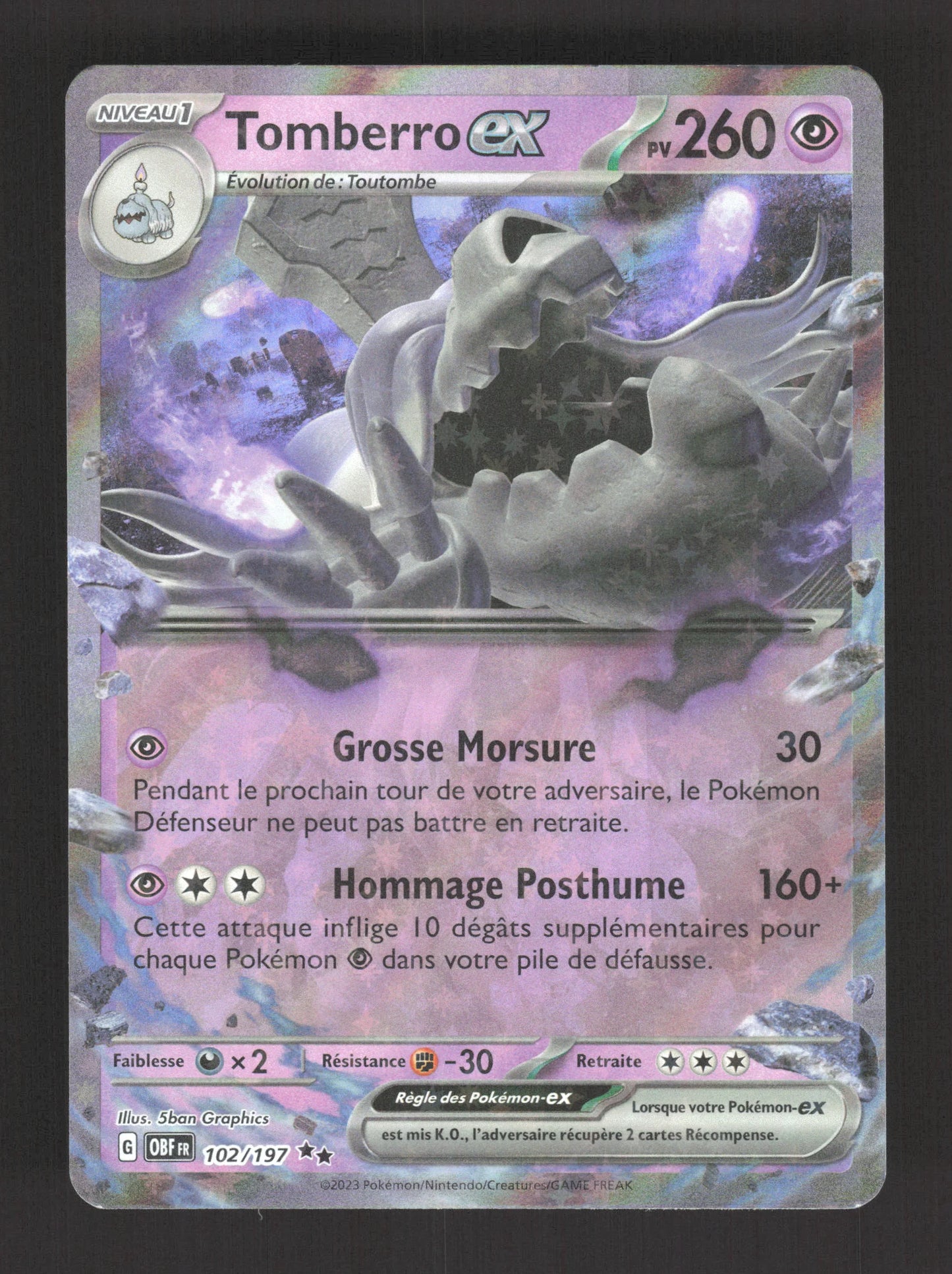 102/197 Tomberro EX - Flammes Obsidiennes