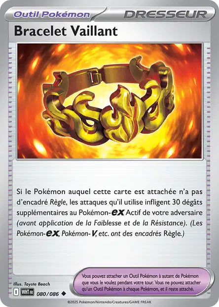 080/086 Bracelet Vaillant POKEBALL - Flamme Blanche - Pokeball