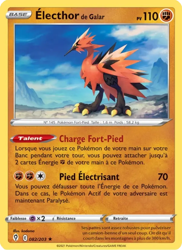 082/203 Électhor de Galar Reverse - Évolution Céleste