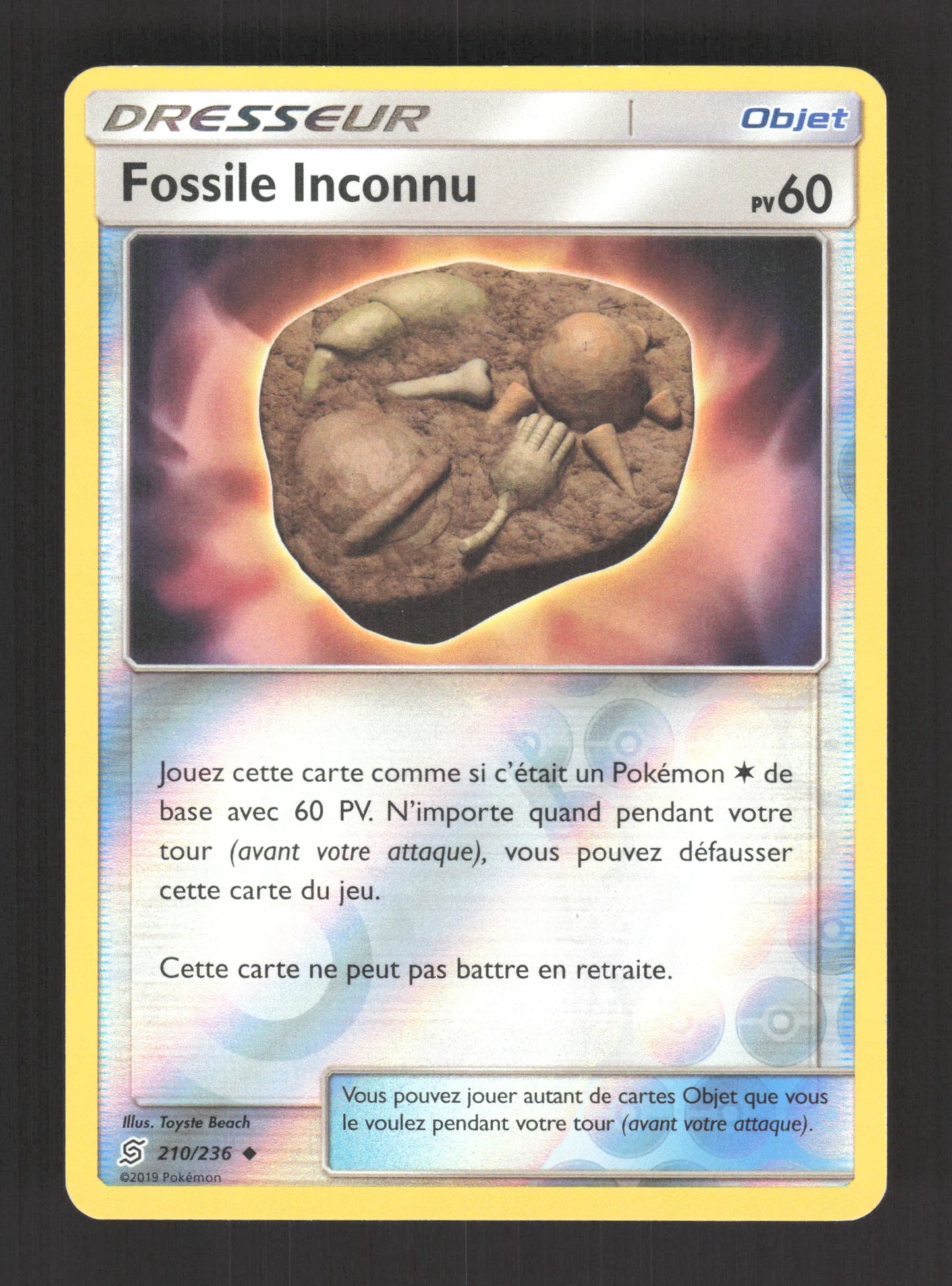 210/236 Fossile Inconnu REVERSE - Harmonie des Esprits