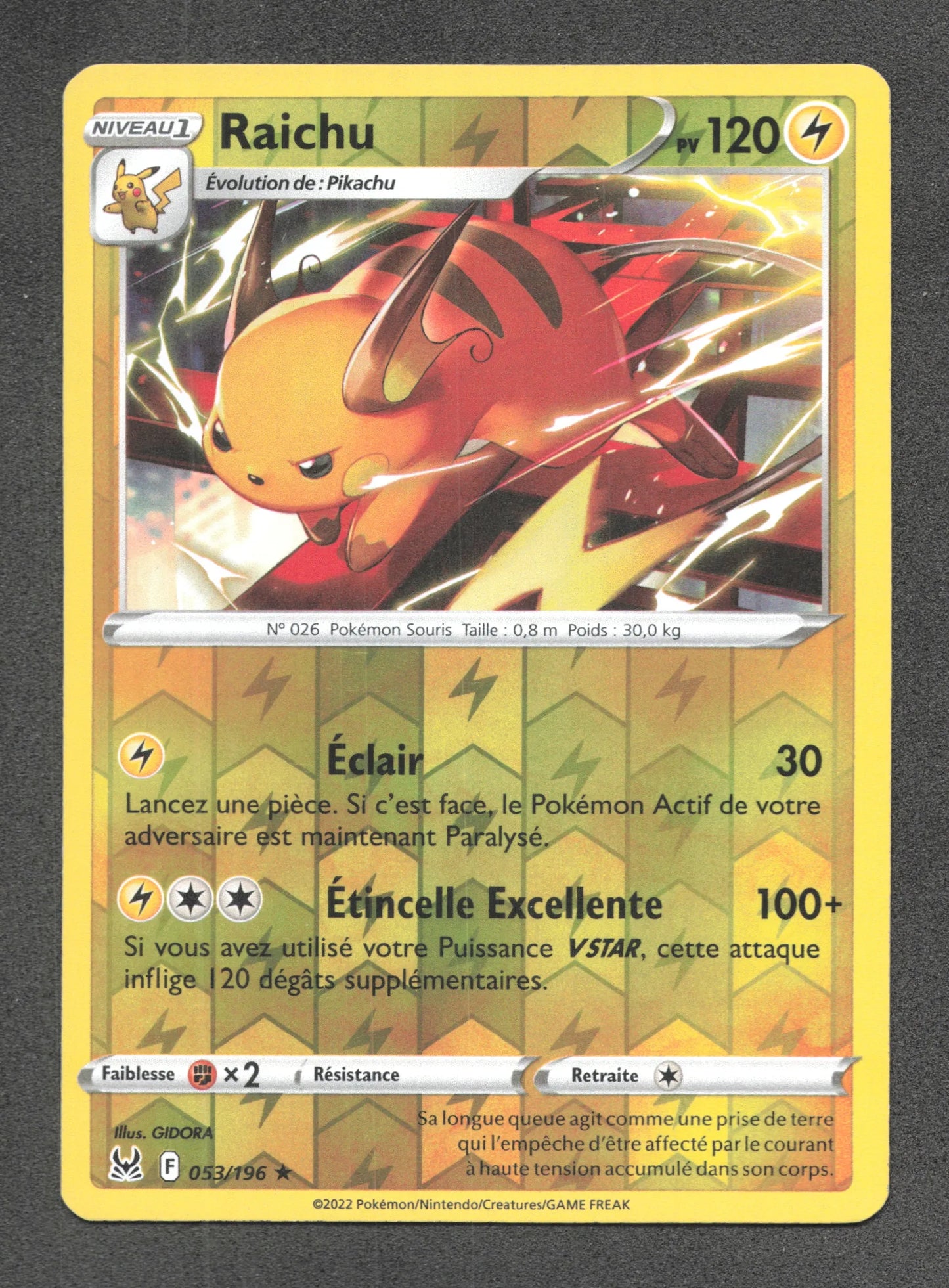 053/196 Raichu REVERSE - Origine Perdue