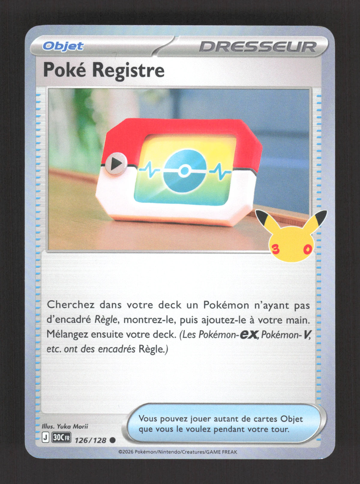 126/128 Poke Registre HOLO - 30 Anniversaire