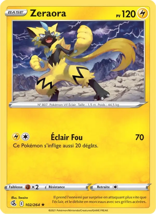102/264 Zeraora REVERSE - Poing de Fusion